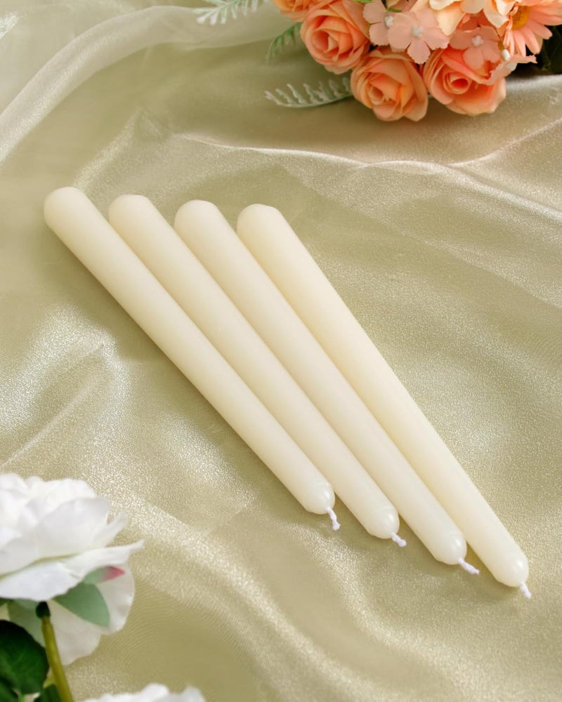 Viyffo Taper Candles – 10 Inch Long Ivory Candlesticks, 4 Pack, Unscented, Dripless, Smokeless Tapered Stick Candles, Tall Candles for Dinner, Wedding, Party, Holiday Decor - Image 2